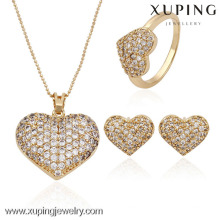 63524-Xuping chaud élégant désherbage bijoux en forme de coeur ensemble de bijoux dans la dernière conception